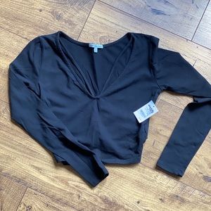 Charolette Russe Black Crop Top